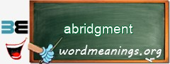 WordMeaning blackboard for abridgment